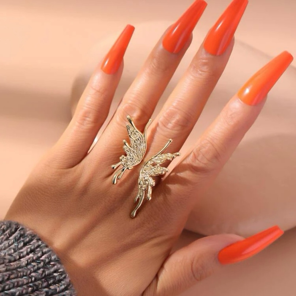 Boho Fairycore Pixie Butterfly Statement Ring